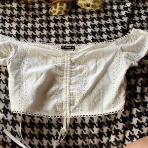 While off the shoulder shein top